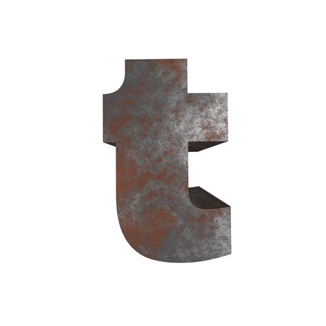 Iron Rusty Text Effect Letter T 3d Render 16316816 Png