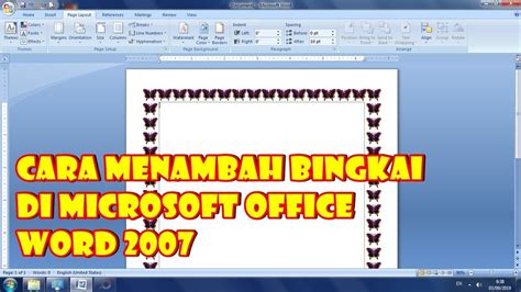 Cara Mudah Menambahkan Bingkai Di Microsoft Office Word YouTube
