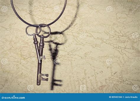 Old Vintage Key On Rustic Background Stock Photo Image Of Open