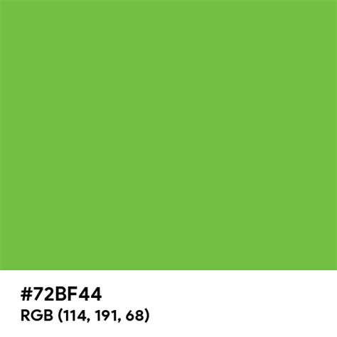 Neon Green Cmyk Color Hex Code Is 72bf44