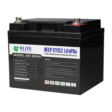 Elite Lithium Li Ion Battery 12v 60ah For Portable Powersolar Energy