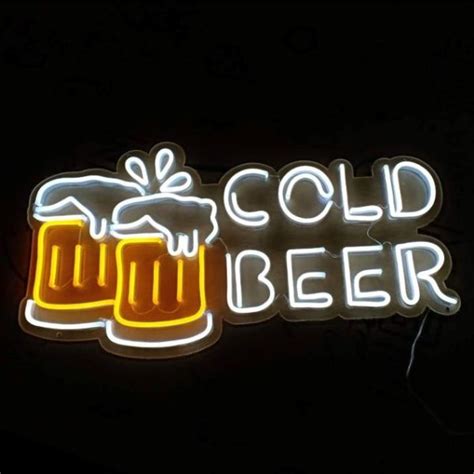 Cold Beer Neon Sign For Home Bar And Manbabe Cave By Custom Neon