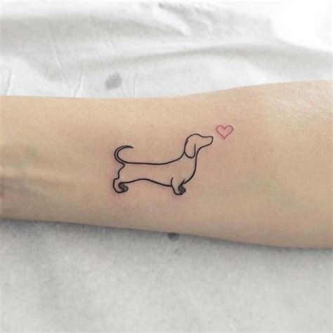 Sausage Dog Outline Tattoo Art Floppy