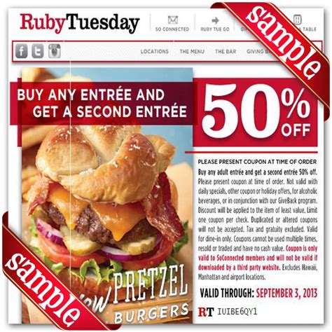 Ruby Tuesday Printable Coupon