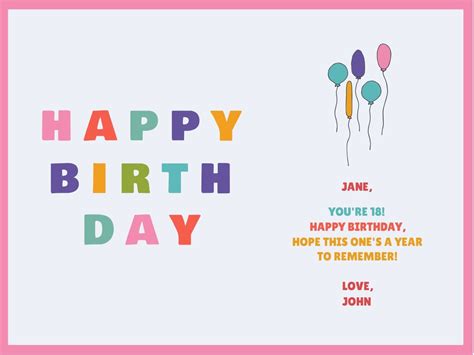 Editable Custom Free Printable Birthday Card Foldable Template Doc
