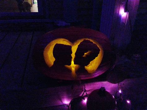 I Loved My Carved Pumpkin Of Frankenstein And His Bride For Halloween