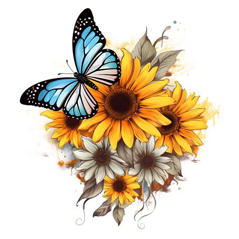 Sunflower And Butterfly Tattoo The Bridge Tattoo Designs