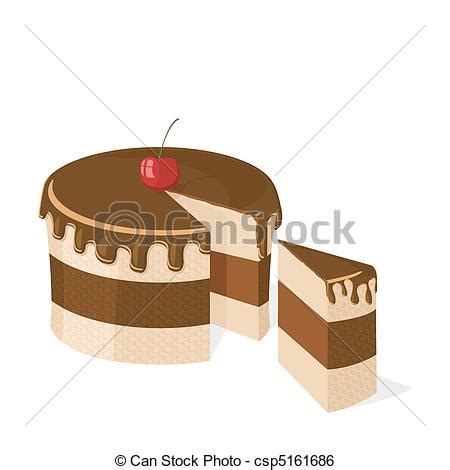 There was a problem fetching the translation. Vector Sliced Chocolate Cake Vector Clipart - Instant Download - csp5161686