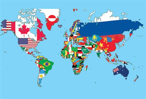 Shop World Map With Flags Wallpaper In Maps And Geography Theme