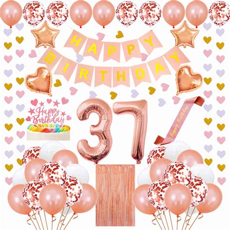 Buy Santonila 37th Birthday Decorations Kit Happy Birthday Decorations