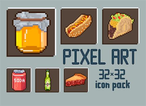Free Pixel Art Icon Pack 32x32 On Behance