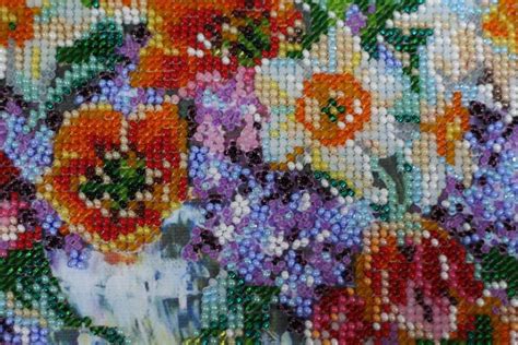 Bead Embroidery Kit On Art Canvas Hugmay Abris Art Diy Etsy Uk