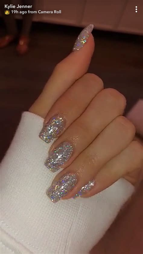 Kylie Jenner Nails Cute Nails Design With Rhinestones Simple