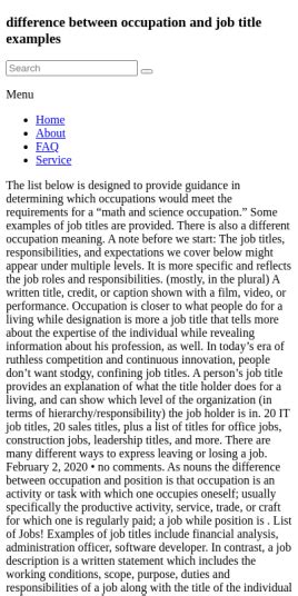 Job Title Vs Occupation 20 Guides And Examples