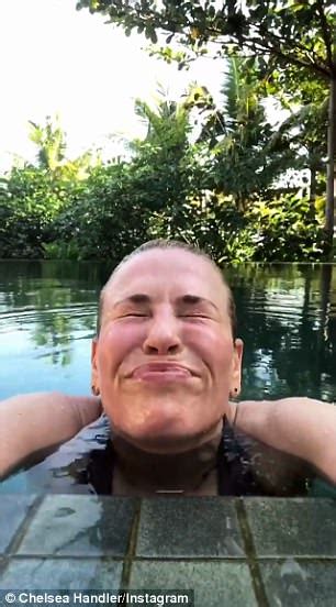 Chelsea Handler Flaunts Bikini Body In Black Thong Poolside In Bali