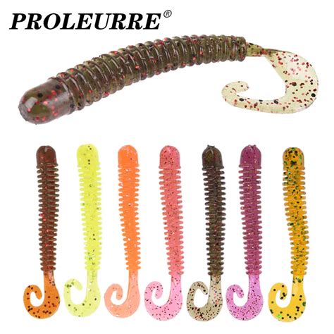 20pcslot Fishing Wobblers Worm Curly Jig Soft Lures 65cm 15g Smell