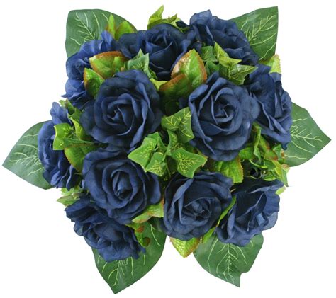 Navy Blue Silk Rose Nosegay Silk Flower Bridal Bouquet