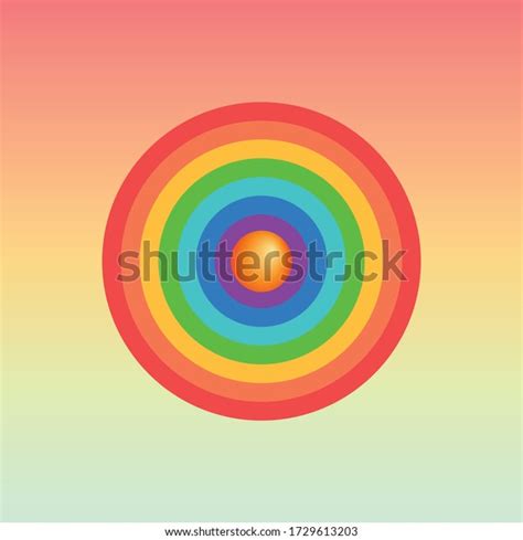 Rainbow Circles Shape Background Design Illustrator Stock Vector