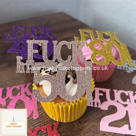 Rude Cupcake Toppers Choose Age And Colour Pack Of 8 Etsy