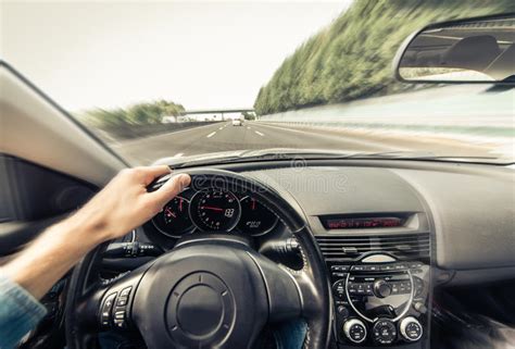 Driving Fast With A Sport Car Stock Photo Image Of American Driver