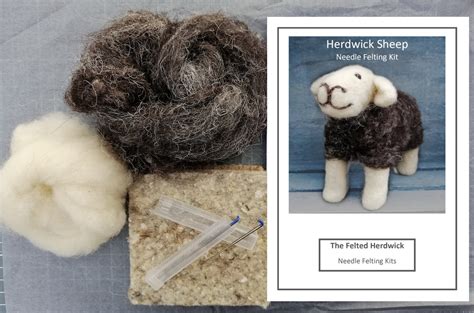 herdwick sheep needle felting craft kit british wool etsy uk