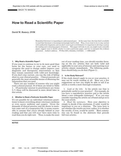 How To Read A Scientific Paper Ivis