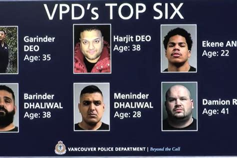 Names Photos Released By Vancouver Police Of Gang Members Vancouver Is Awesome
