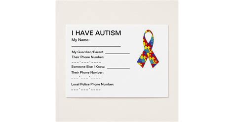 Autism Id Cards