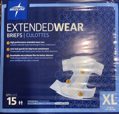 Medline Extended Wear Overnight Adult Diaper Briefs W Tabs Xl Local