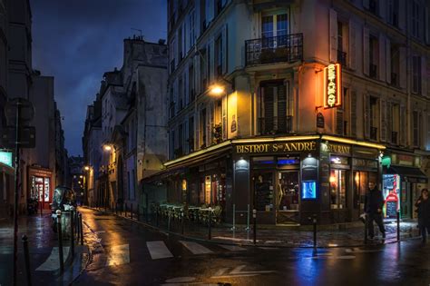 France Houses Paris Street Night Street Lights Hd Wallpaper