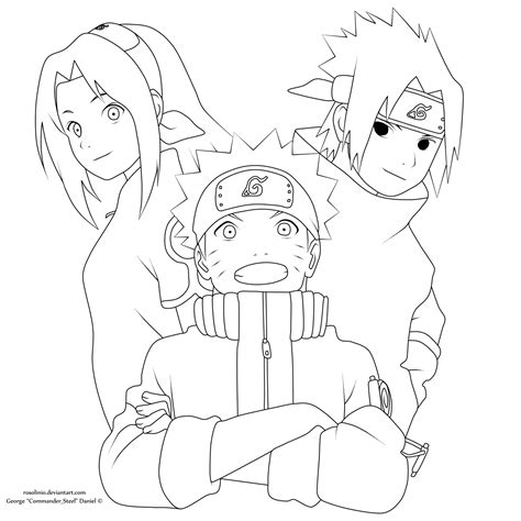 Team 7 Genin Lineart By Rosolinio On Deviantart