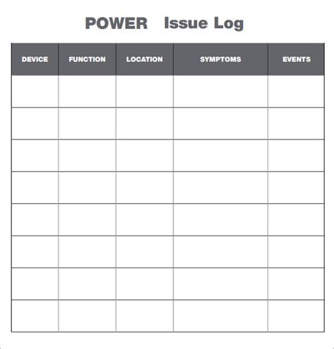 Issue Log Templates 9 Free Printable Word Excel Pdf Formats Images