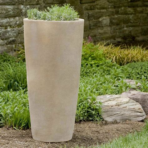 Exterior Tall Outdoor Planters With Nice Terra Cotta Round Aluan Tall Round Planter Design