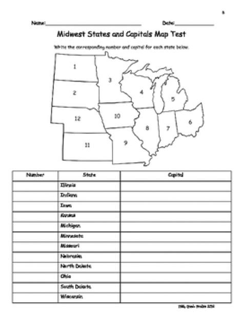 Printable Midwest States And Capitals Worksheets Printable Worksheets Sexiz Pix