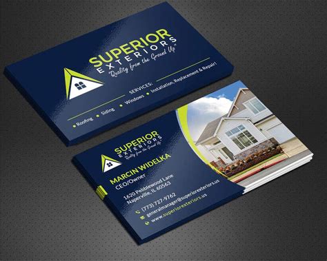 Business Cards For Roofing Company Freelancer