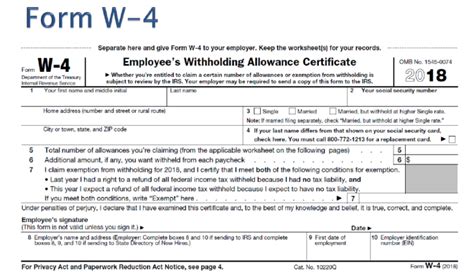 The changes in the employee's withholding allowance certificate. W 4 2018 | Motavera.com