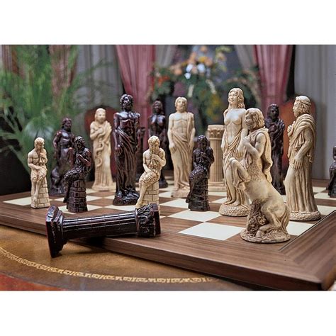 Design Toscano Gods Of Greek Mythological Chess Set Includes Chess