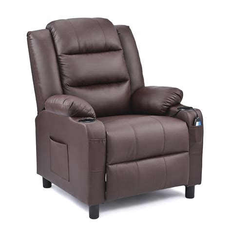 Buy Co Z Bonded Leather Massaging Recliner Chair Lounge Chair For Living Room Bedroom Office