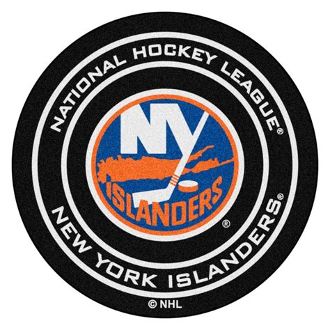 New york islanders logo black and white. FANMATS New York Islanders Black 27 in. Round Hockey Puck ...