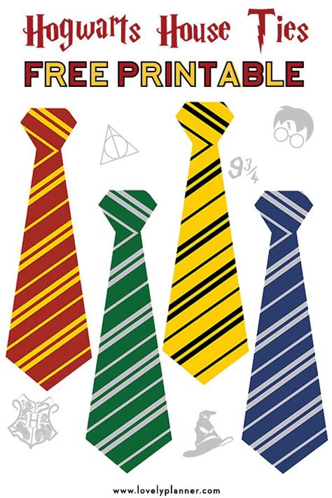 Free Printable Hogwarts House Ties For Your Harry Potter Party Harry