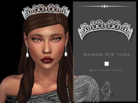 Diamond Bow Tiara Glitterberry Sims On Patreon Diamond Bows Recolor