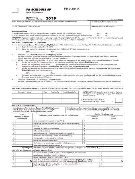 Pa Dor Pa 40 Sp 2019 Fill Out Tax Template Online Us Legal Forms