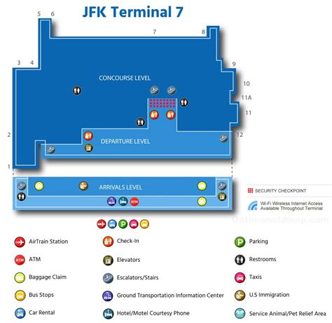 Jfk Airport Terminal Map Ontheworldmap Com