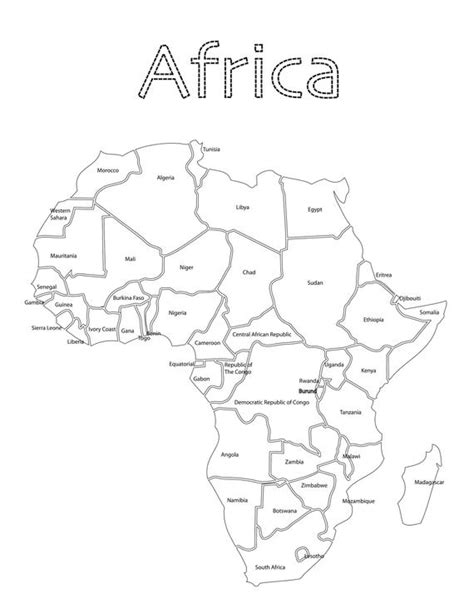 Africa Coloring Pages Geography Map Coloring Pages Montessori Art