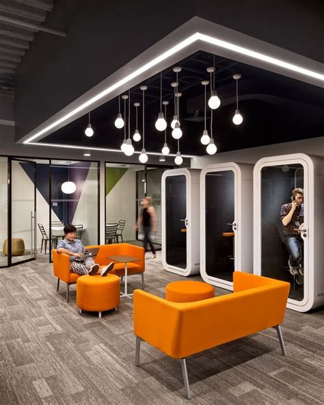 Casual Meeting Space And Telephone Booths For Privacy At The Slate