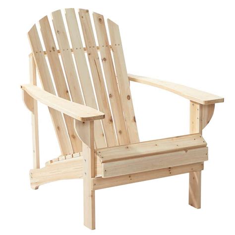 Hampton Bay Unfinished Stationary Wood Outdoor Adirondack Chair 2 Pack