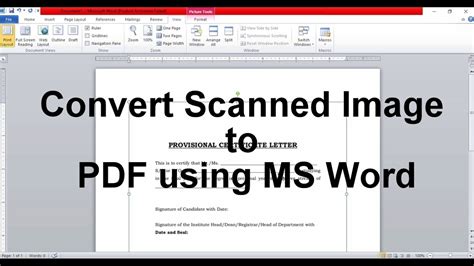 How To Convert A Scanned Pdf Document To Word