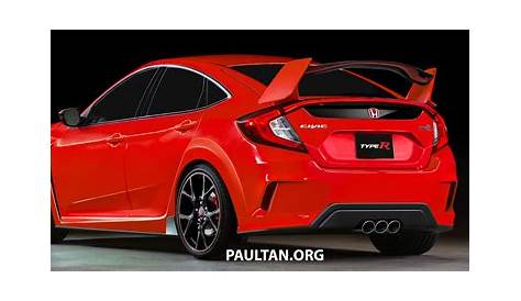 2017 Honda Civic Type R hot hatch rendered in red 2017_Honda_Civic_Type