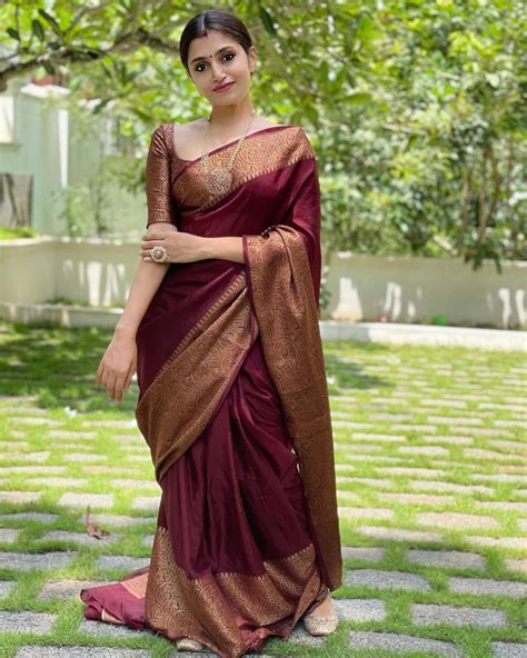 Exclusive Soft Litchi Silk Saree With Golden Work Border And Etsy