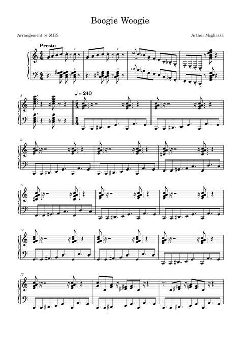 Boogie Woogie Misc Traditional Boogie Woogie Basic Piano Solo For